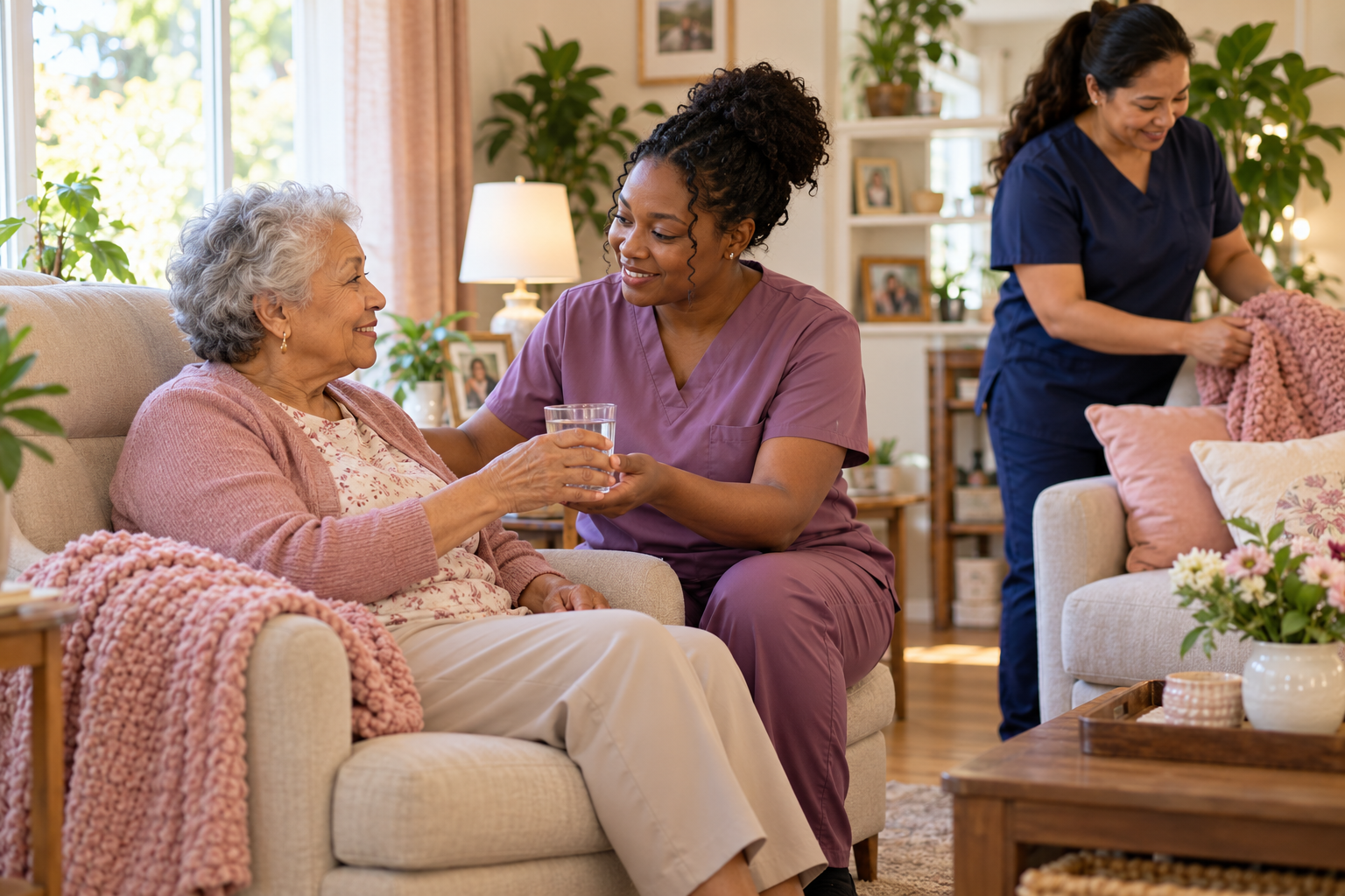 Women providing personal support and care
